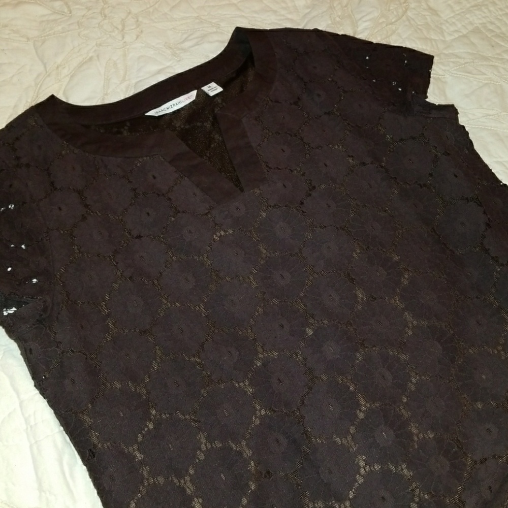 Brown lace tunic.Isaac Mizrah Excellent condition